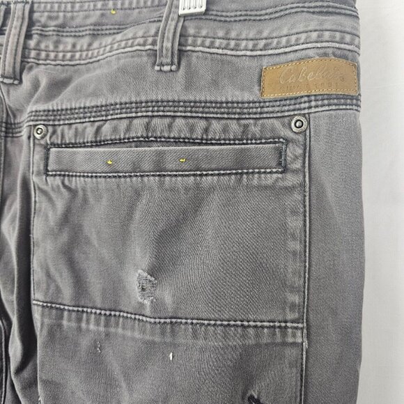 Cabelas Carpenter Pants Mens Tag 36x34 Act 36x31 Gray Workwear Cotton Stretch - Picture 10 of 11